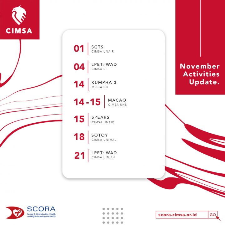 Activities Calendar on November 2020