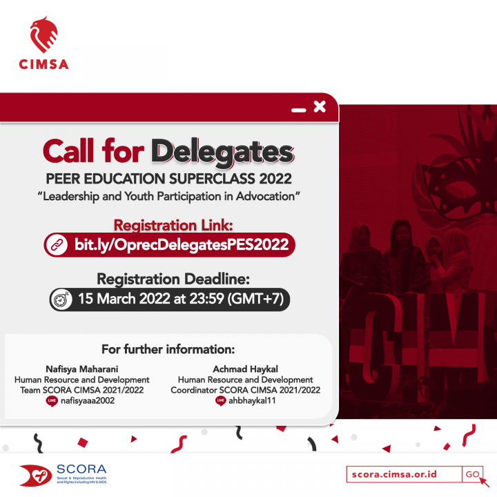Call for Delegates – Peer Education Superclass 2022